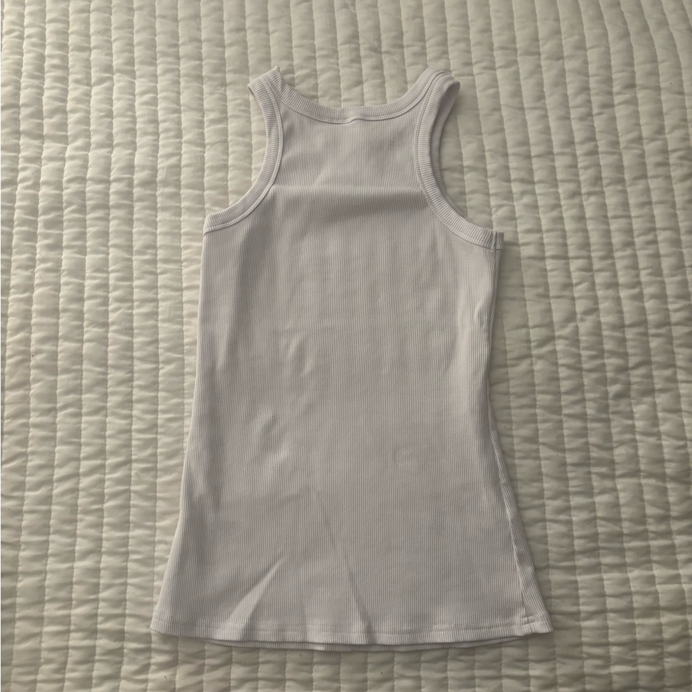White Ribbed Tank Top - Picture 5 of 5